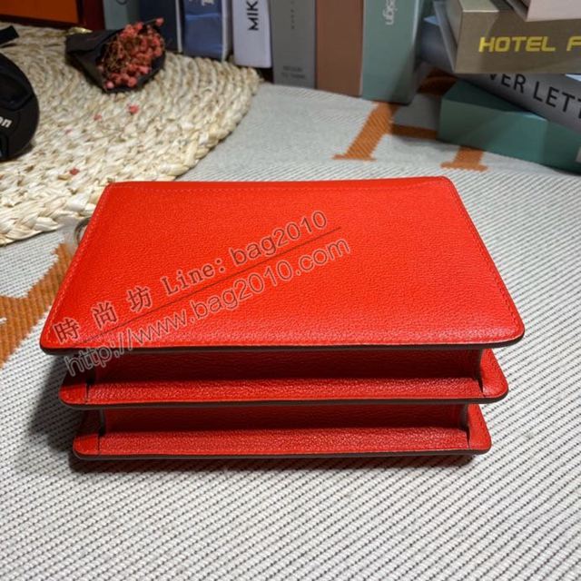 HERMES女包 豬鼻子包 Roulis Evercolor皮 大紅 愛馬仕百搭款單肩包 愛馬仕斜挎背包  Ama1683